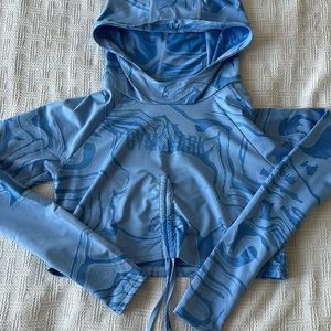 Gymshark athletic material hooded long sleeve crop top